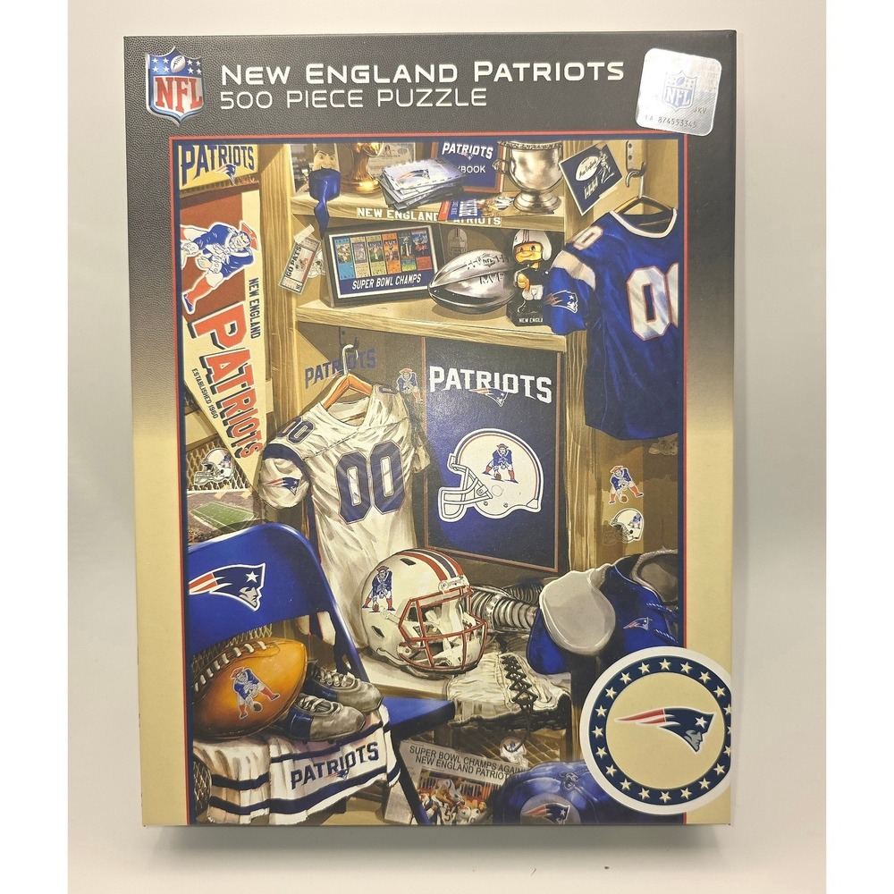 New England Patriots 500 Piece Jigsaw Puzzle NFL Football Locker Room Scene NEW